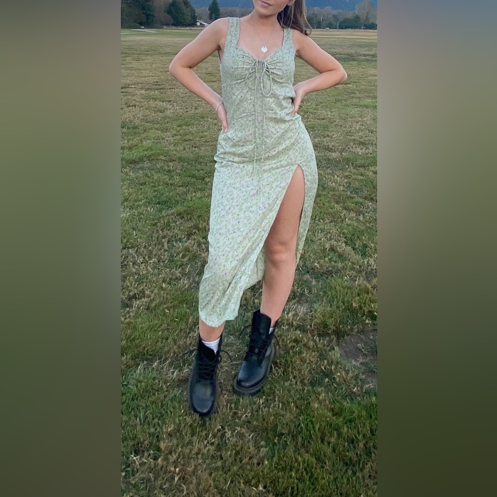 Sage green midi dress new with tag